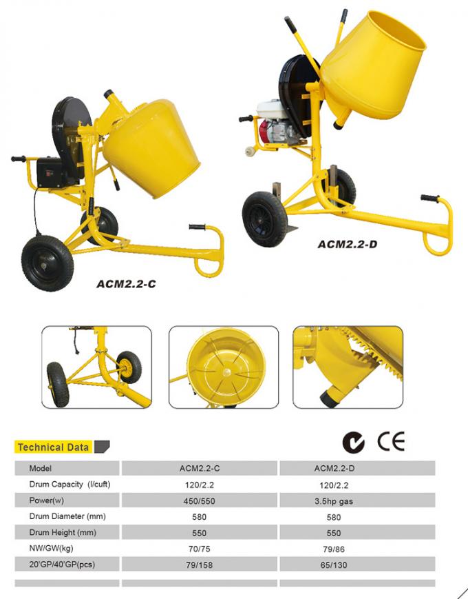 Betoniarka budowlana ze stali 1,0 mm Mieszarka do cementu gazowego 2